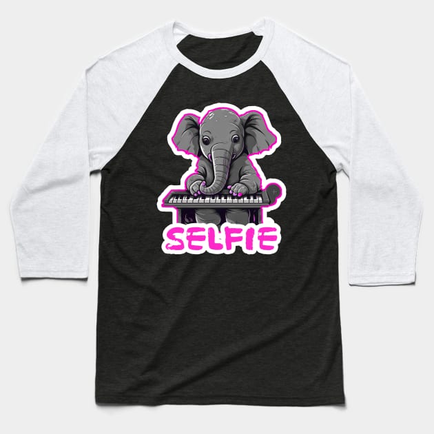 Elephant Selfie Baseball T-Shirt by Tankuss 